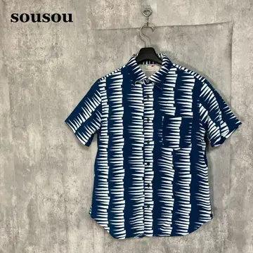 sousou 사카오 직물 반팔 셔츠 1