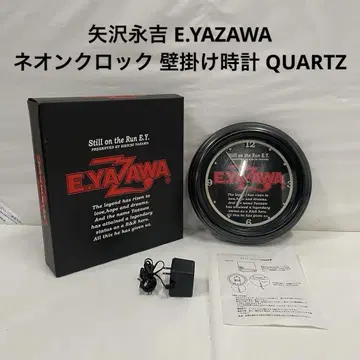 야자와 에이요시 E.YAZAWA 네온 시계 벽걸이 시계 QUARTZ