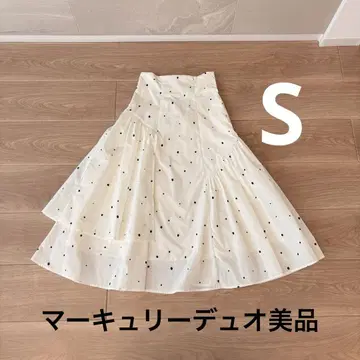 머큐리 듀오 아지메 레이어드 플레어 스커트 도트 스커트 S 사이즈