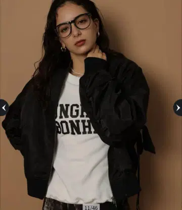 Arpege story 아르페쥬 스토리 Back 리본 MA-1 블랙