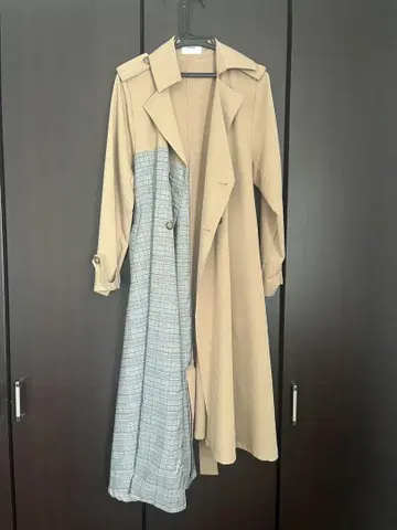 MURUA 무루아 트렌치코트 베이지 체크