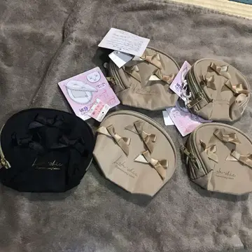 리본 파우치 블랙 베이지 5개 시마무라