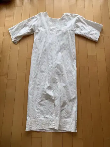 OZvintage 구매 화이트 반팔 롱 원피스