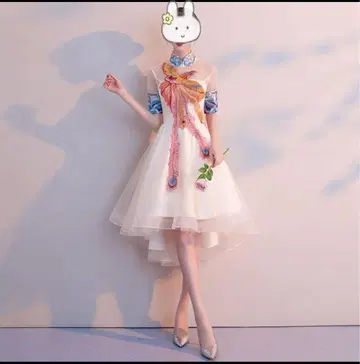 자수 차이나 드레스