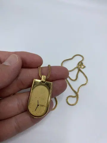 배터리 교환 완료 SEIKO 쿼츠 골드 회중시계 남성용 목걸이