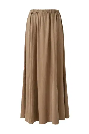 STATEOFMIND fibril flare skirt 브라운 M
