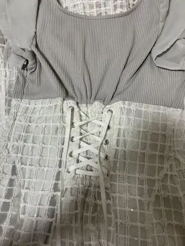 다즐린 스팽글 체크 코르셋 원피스