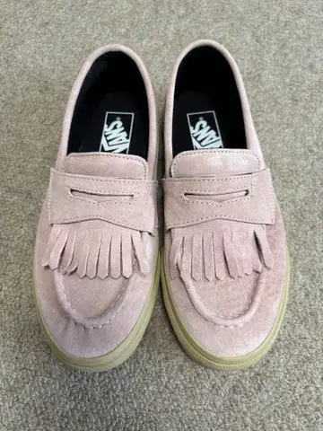 Vans 핑크 프린지 슬립온 스웨이드 23.5