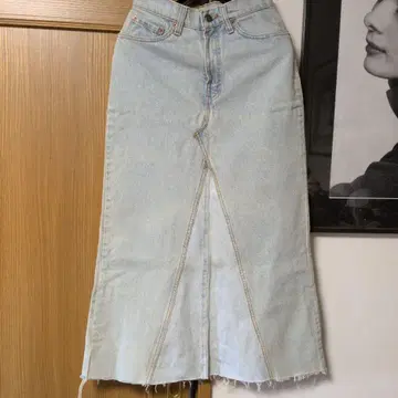 리바이스 리메이크 데님 롱 스커트