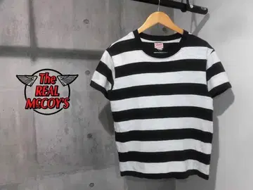 리얼 맥코이 BUCO STRIPE TEE 보더 티셔츠 화이트 블랙