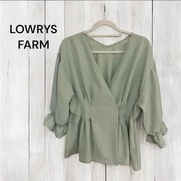 새상품급 LOWRYS FARM 산뜻한 그린 블라우스 반팔 상의 F