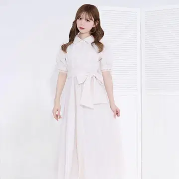 모듬 보타이 레이스 셔츠 원피스