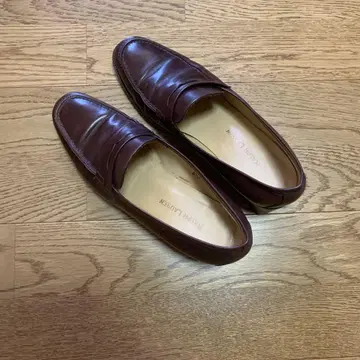 다크 브라운 가죽 로퍼 미들 힐 (5cm)