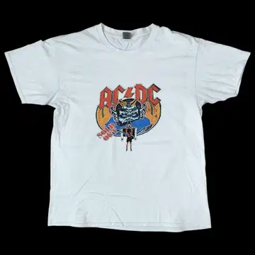 ACDC 밴딩 티셔츠 화이트 XL 사이즈
