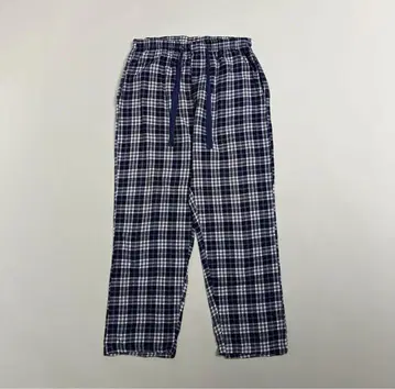 네이비 체크 팬츠