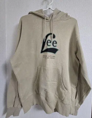 Lee 후드 부착 후드티 트레이닝복 베이지 남성용 M