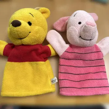 곰돌이 푸와 피글렛 봉제 인형 핸드 퍼펫