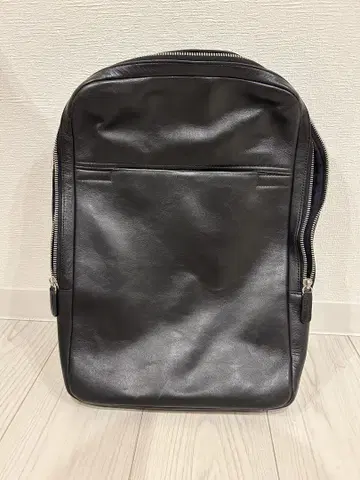 블랙 가죽 백팩