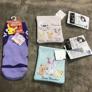 포켓몬스터 삭스 보라색 약 23-25cm 스프링 파우치 3개 포켓몬