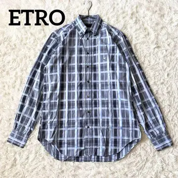 새상품급 ETRO 에트로 체크 Y 셔츠 남성용 셔츠