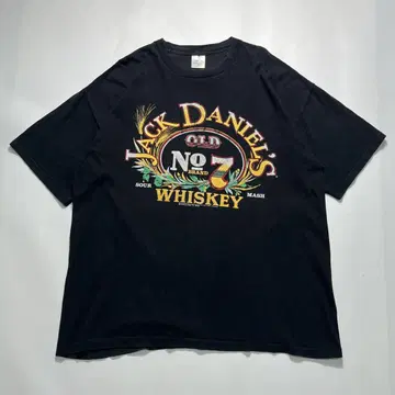 90s 잭 다니엘 USA제 빈티지 티셔츠 XL 블랙 술 6897