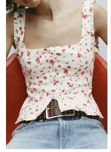 자라 스트레치 포플린 상의