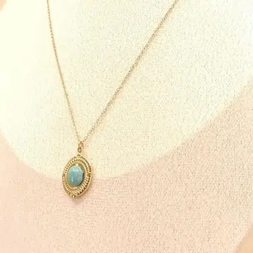 빈티지 골드 체인 터콰이즈 목걸이 펜던트
