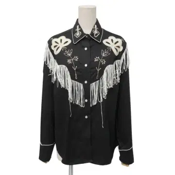 Rockmount Ranch Wear 웨스턴 셔츠 자수 프린지 L