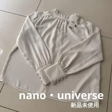 NANO universe 화이트 긴팔 블라우스