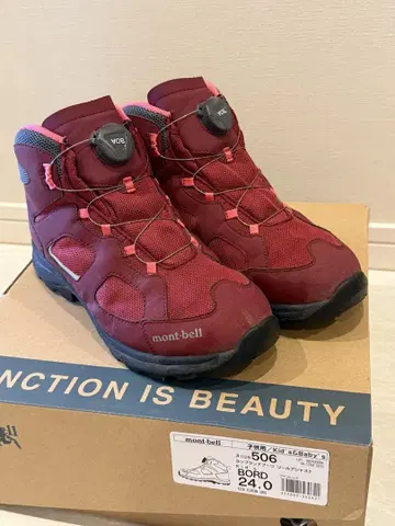 mont-bell Kid's 506 트레킹 슈즈 24.0cm 빨간색