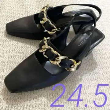 찰스키이스 블랙 신발 체인 [미사용 새상품] 샌들 24.5cm