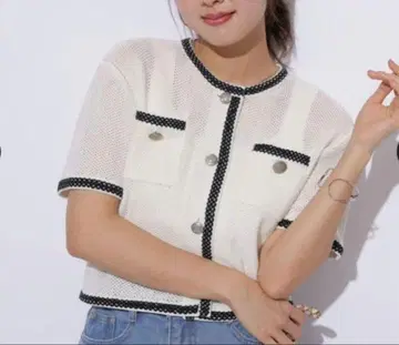 아푸와이저 리셰 스팽글 반팔 가디건 앙상블 가디건만