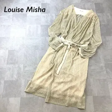 Louise Misha 골드 라메 시어 카슈쿨 롱 가디건
