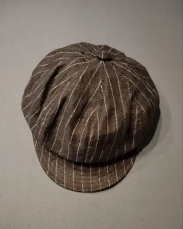 NEWYORK HAT 스트라이프 헌팅 캡 린넨 브라운 계열