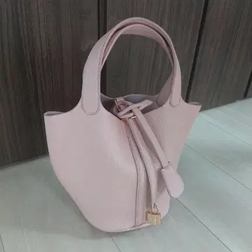 핑크 합성 피혁 토트백