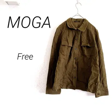 MOGA 모가 긴팔 셔츠 자켓 블라우스 Free 카키 캐주얼