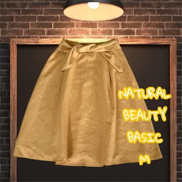 NATURAL BEAUTY BASIC 스커트 M 프론트 리본