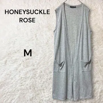 HONEYSUCKLEROSE 코튼 혼방 롱 베스트 V넥 베스트 그레이 M