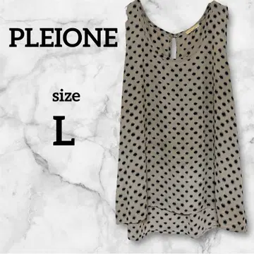 PLEIONE 도트 무늬 슬리브리스 튜닉 어스 컬러
