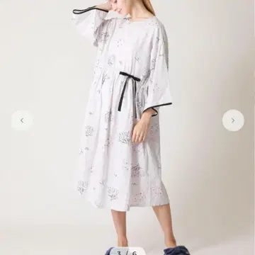 나루에 문탄 더블 거즈 마티스 플라워 원피스 M~L 그레이