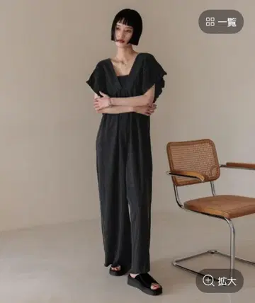 새상품 LOWRYS FARM 요류 셔링 살로펫 블랙 L