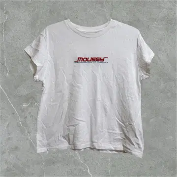 MOUSSY 반팔 티셔츠 화이트 소매 짧은