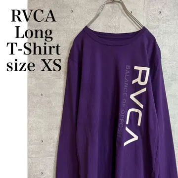 RVCA 롱 티셔츠 퍼플 프린트 로고 사이즈 XS 여성용