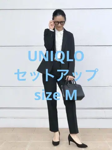 컨디션 최상 유니클로 릴랙스 테일러드 자켓 셋업 블랙 M