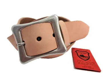 도치기 가죽 벨트 (내추럴) 니켈 배럴 도금 버클 40mm 폭 통가죽