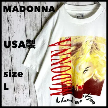 마돈나 밴딩 티셔츠 USA제 L 양면 프린트 MADONNA 구제 의류