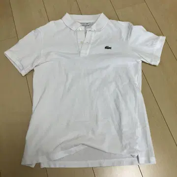 라코스테 슬림 핏 피케 셔츠 화이트