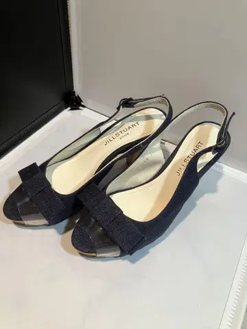 JILL STUART shoe 데님 네이비 리본 샌들