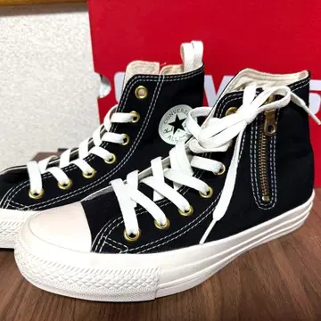 새상품 올스타 골드 지퍼 블랙 23.0cm