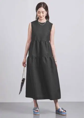 UNITED ARROWS 에어리 자카드 티어드 원피스